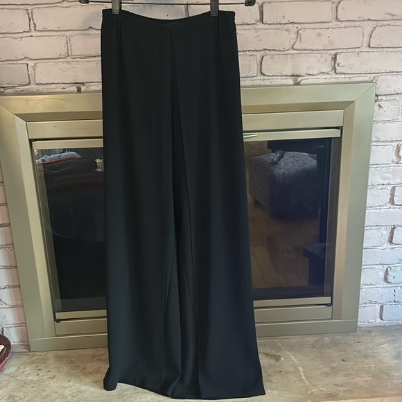 Tom and Linda Platt Flow Wide Leg Black Pants - stretch waste - Picture 1 of 6